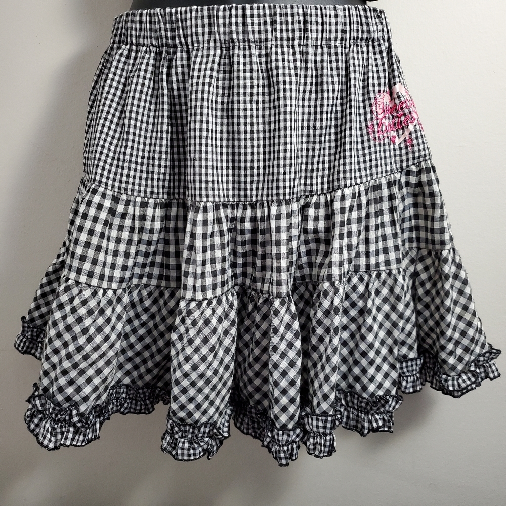 Disney Elastic Waist Plaid Flare Skirt